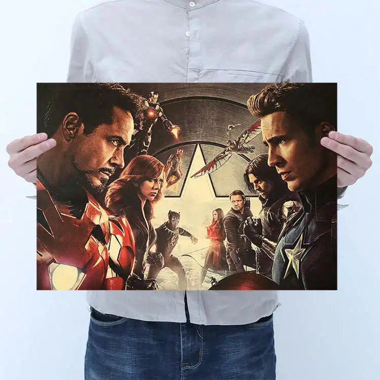 style 7 Марвел Супергерои постеры с фигурами винтажные для стен новые Marvel Мстители эндгейм Железный человек Бэтмен Супермен плакаты и принты - Цвет: style 7
