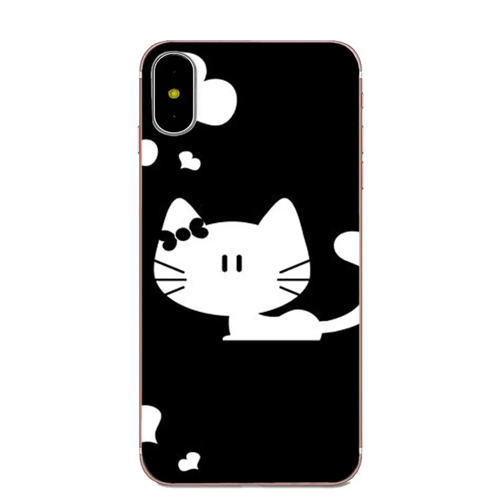 Для Apple iPhone 4 4S 5 5C 5S SE 6 6S 7 8 Plus X XS Max XR Высокое качество мягкая задняя черная кошка