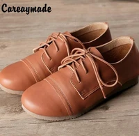 careaymade hot new spring white shoes top layer genuine leather shoes pure handmade comfortable soft bottom leisure shoes
