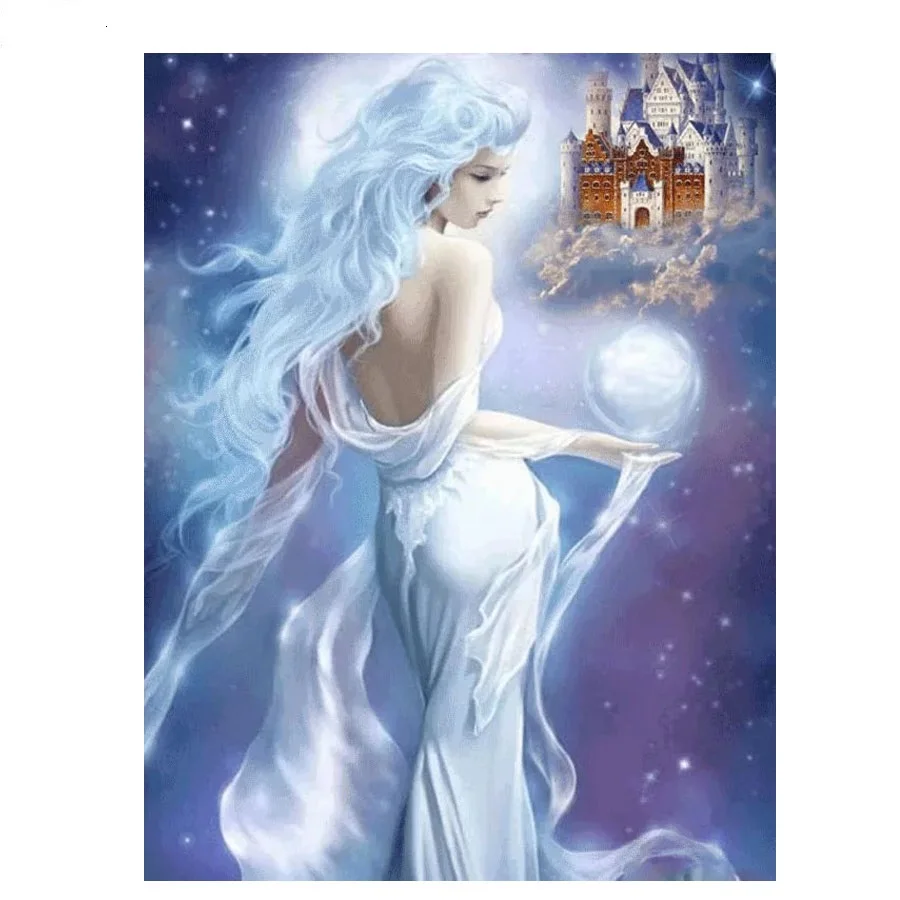 Fantasia castelo Pintura Diamante dos Мультяшные животные для девочек fadas Cheio Quadrado круглые