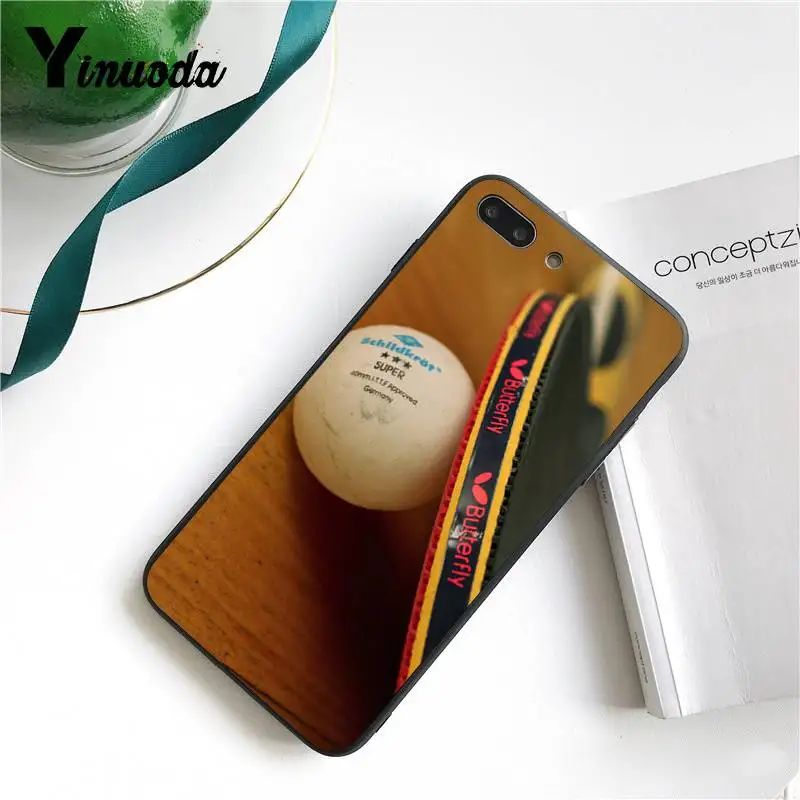 Чехол Yinuoda для iPhone 7 6 X чехол ракетки настольного тенниса и мяча оболочка телефона