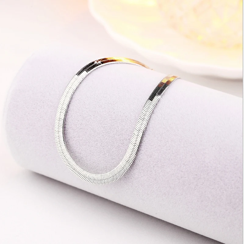 Женская и мужская цепочка из серебра 925 пробы шириной 4 мм|fashion men bracelet|men braceletmen