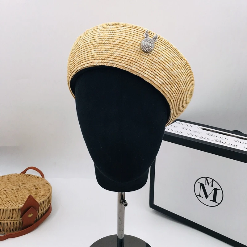 Весенняя и летняя соломенная шляпа берет соломенный кролик модная милая леди