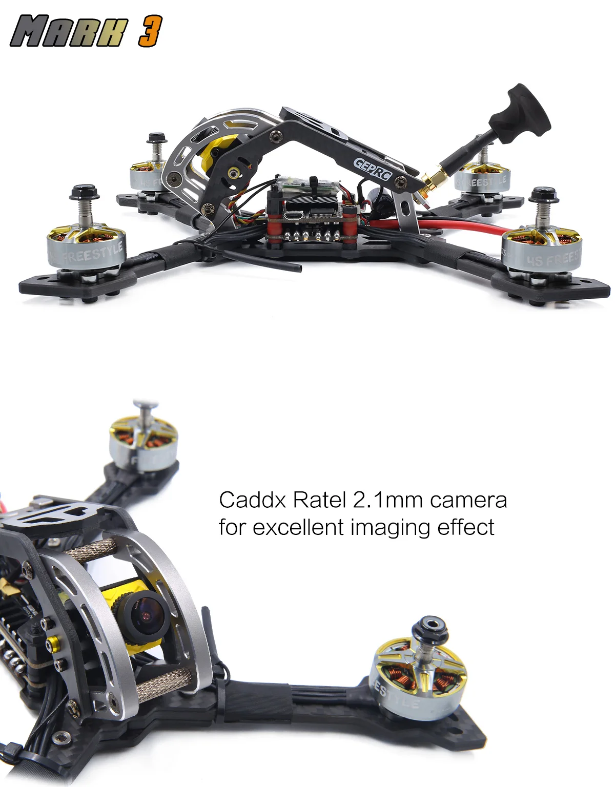 GEPRC Mark3 H5 225 мм FPV гоночный Дрон с контроллером полета SPAN F4 40A/50A ESC 48CH 5,8G VTX+ Caddx Ratel 2,1 мм FPV камера