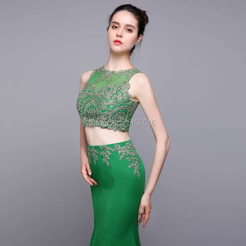 Реальные фотографии из двух частей зеленые платья На Выпускной Vestidos De Graduacion Junior Длинные вечерние платья сексуальные женские вечерние платья