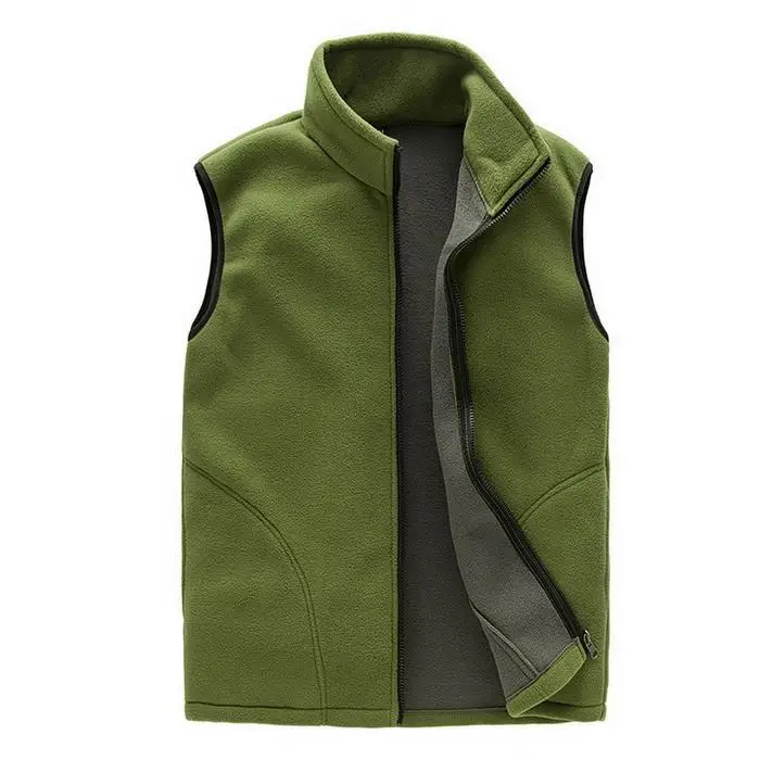Men Casual Sport Fleece Sleeveless Stand Regular Neck Solid Zipper Vest Outdoor Cycling | Спорт и развлечения