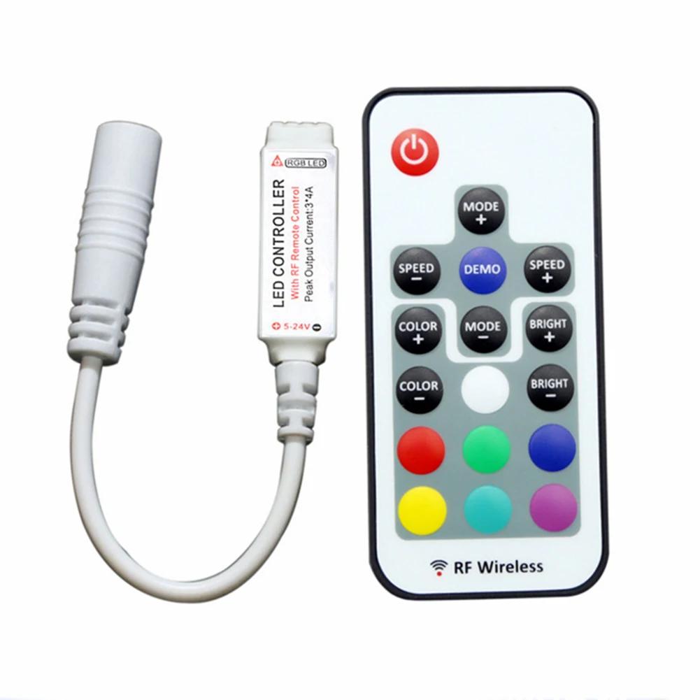 Мини РЧ красочные RF17 ключ дистанционного управления RF 433 RGB свет с световой