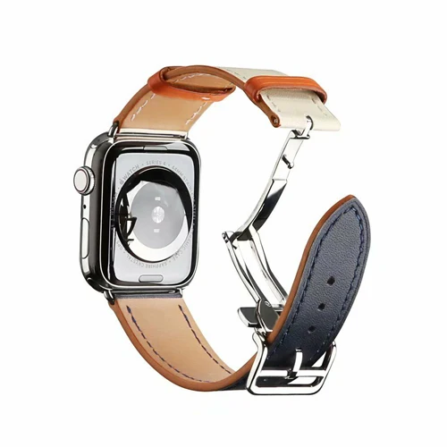 1 Кожаный ремешок для apple watch band 44 мм 40 мм, 42 мм, 38 мм, версия наручных часов iwatch apple watch 5/4/3/2/1 браслет развертываемая застежка ремешок для часов - Цвет ремешка: 1