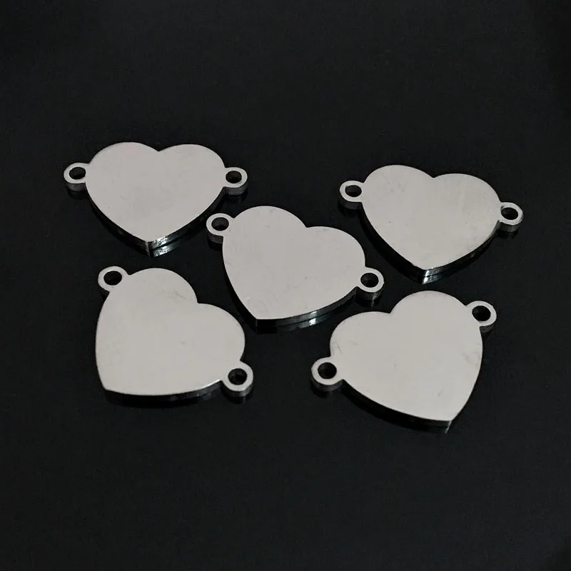 heart 10 шт. карта мира, подвеска из нержавеющей стали с двумя отверстиями, браслет желаний, ожерелье - Окраска металла: heart