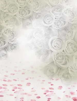 

TR White Rose Background for Photo Studio Pink Flowers Vinyl Backdrops for Photography Digital Printed Wedding Photo Studio Prop