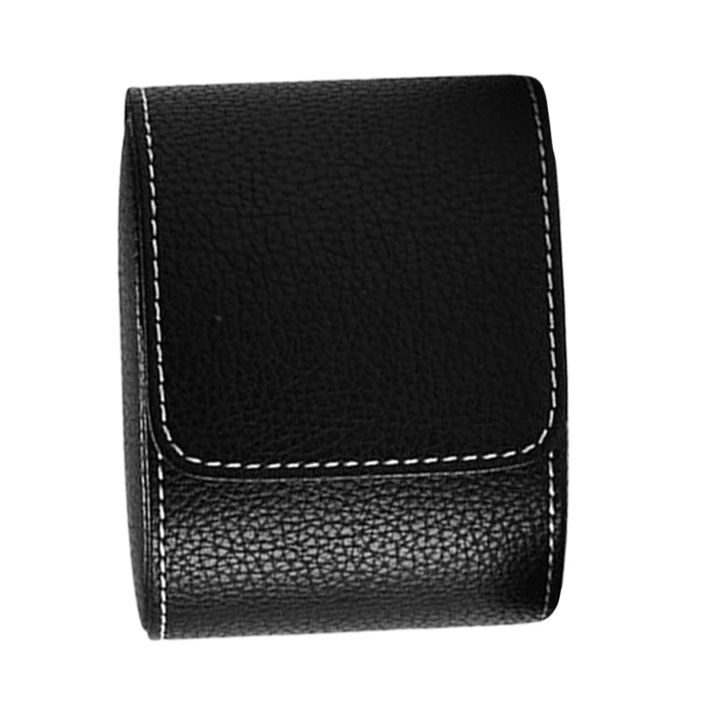 PU Leather Watch Storage Case with Velvet Interior Watch Organizer Box Single Slot Jewelry Mens Wristwatch Protection Bag
