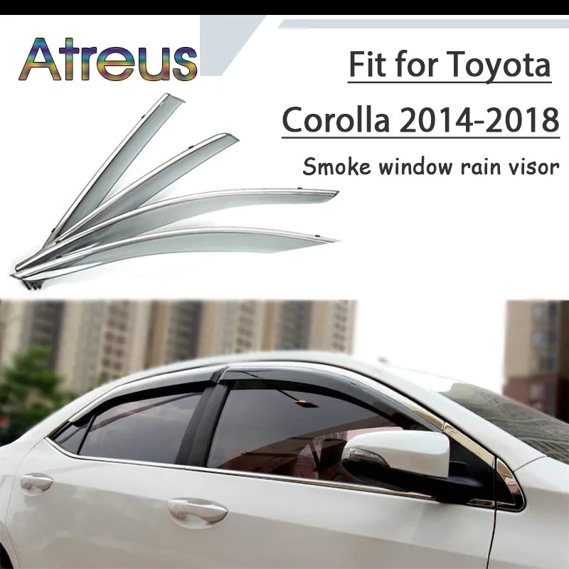 Автомобильный дефлектор для защиты от ветра Atreus 1 комплект ABS дымчатое окно