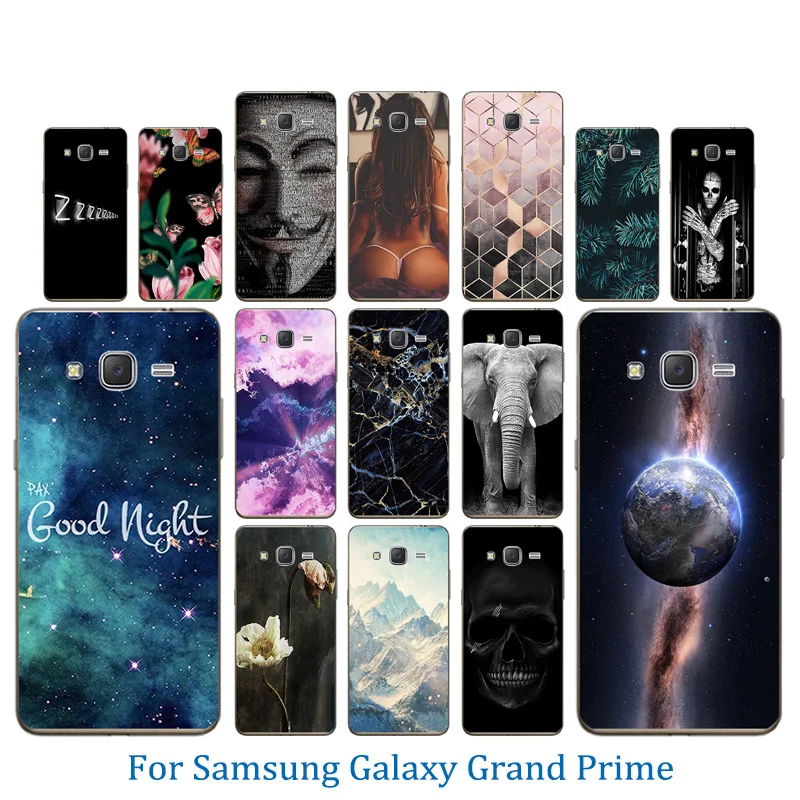 Роскошный прозрачный для Samsung Galaxy Grand Prime чехол ТПУ силикон крючок шаблон G530F G531H