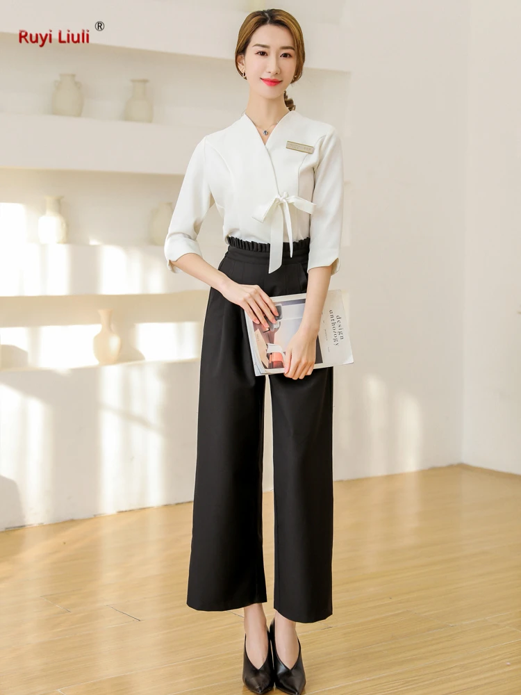 Cosmetologist working clothes women 2019 new suit high-grade semi-permanent skin management salon professional dress | Тематическая