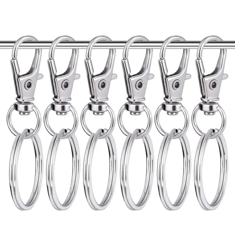 

120Pcs Swivel Lanyard Snap Hook, Metal Lobster Clasp With Key Rings