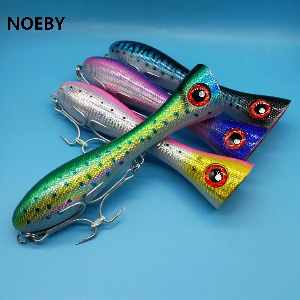 NOEBY 3 шт./лот большой рот Поппер рыболовная приманка 130 г/205 мм 3D глаза