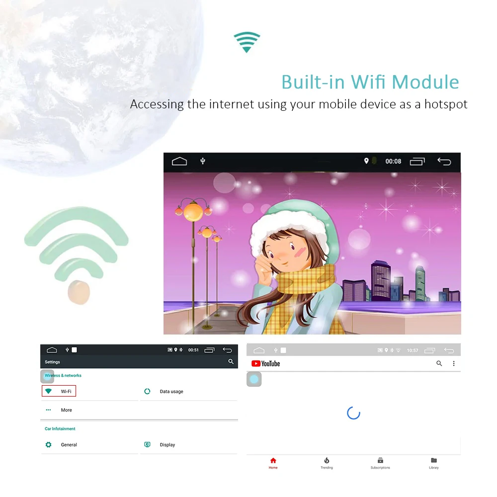 Автомагнитола AMPrime 2 din Android DVD/CD четырехъядерный Bluetooth Автомобильный
