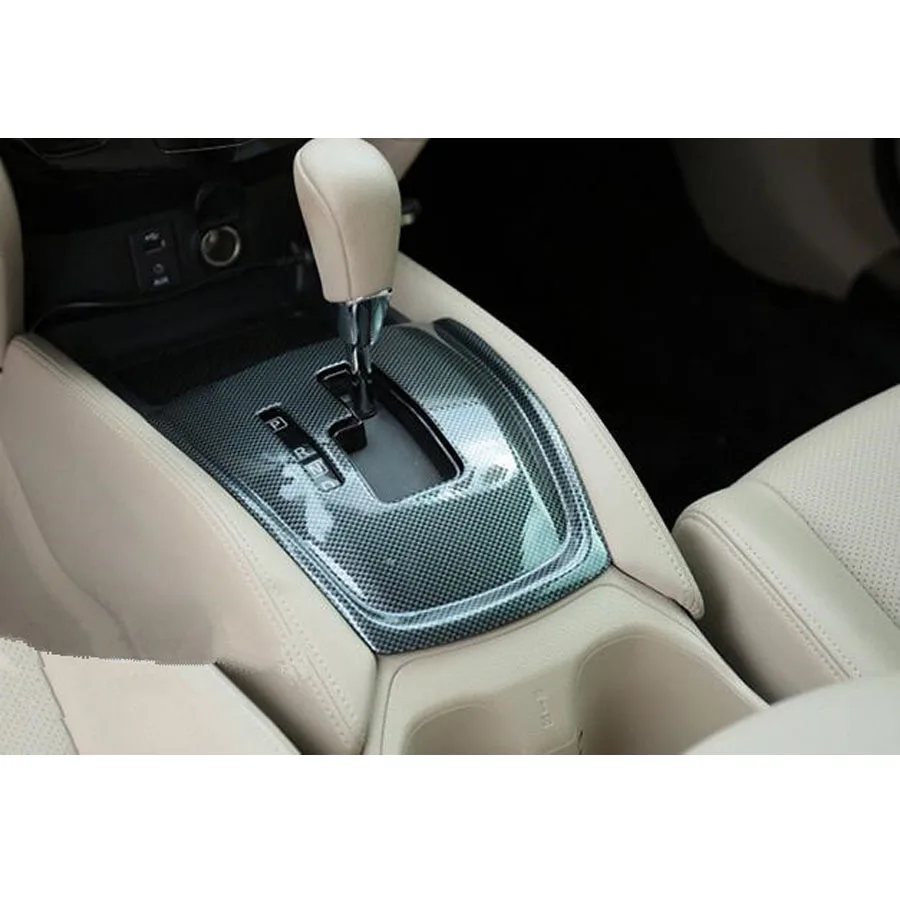 

Carbon Fiber Style Car Gear Shift Panel Cover Frame Trim Styling Sticker For Nissan X-trail 2015 2016 2017 LHD Accessories