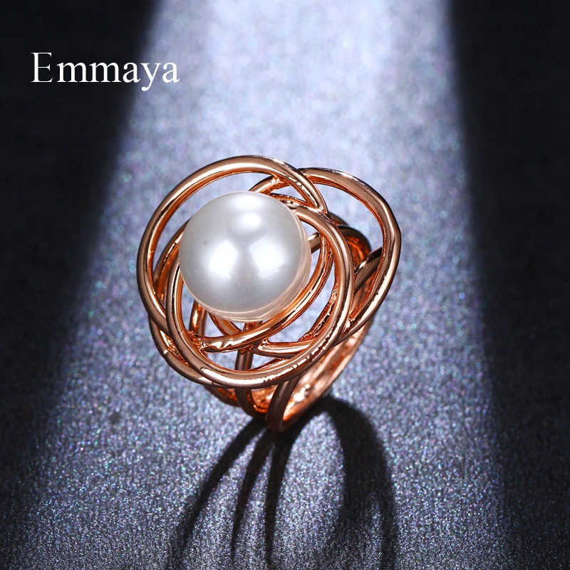 Emmaya яркий жемчуг круглая скручивающаяся форма кольца для девушек три цвета
