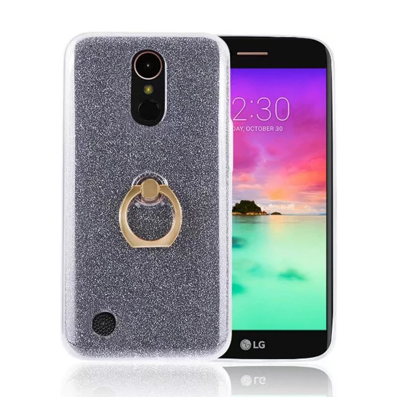 Для LG K10 2017 чехол с блестящей пудрой кольца мягкий TPU для мобильного телефона 5 3