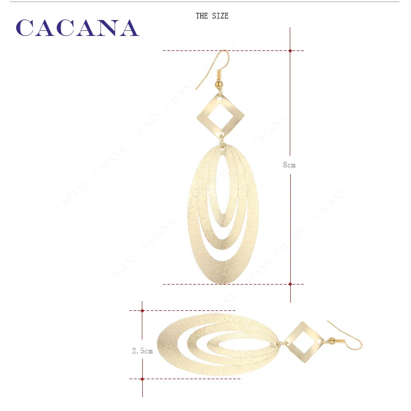 Длинные серьги CACANA для женщин квадратная и овальная бижутерия Лидер продаж No.A455
