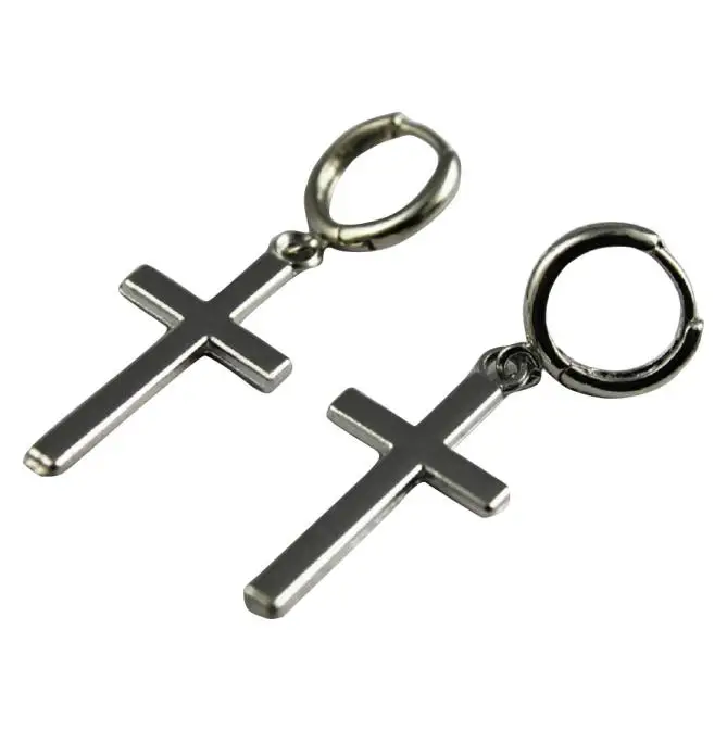 Silver Модные женские серьги с крестиком, хрящи для верхних ушей, женские серьги, ювелирные изделия, женские серьги, Мода FN70 - Окраска металла: Silver