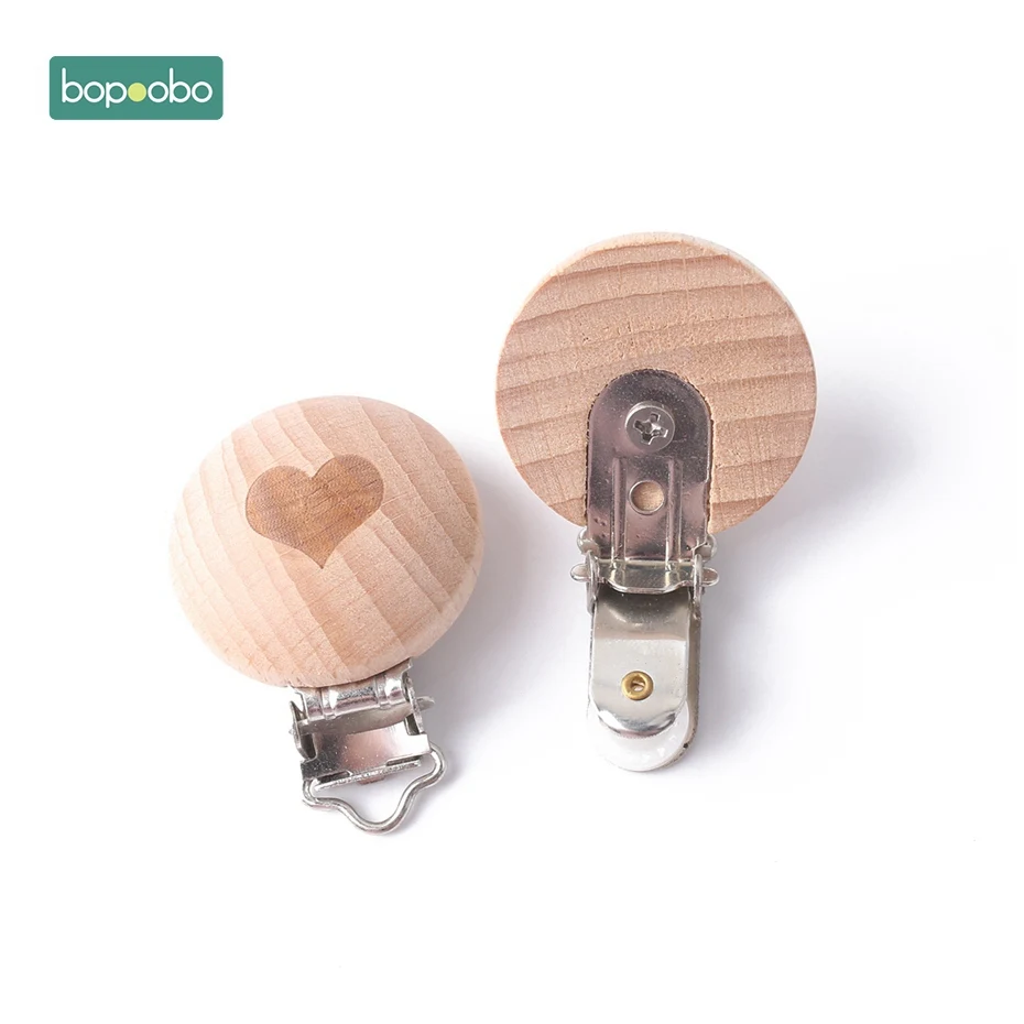 Heart Pacifier Clip Bopoobo 5 шт. металлические деревянные детские соски зажимы держатели печать соска для младенцев застежки держатели аксессуары DIY инструмент Детские Прорезыватели - Цвет: Heart Pacifier Clip