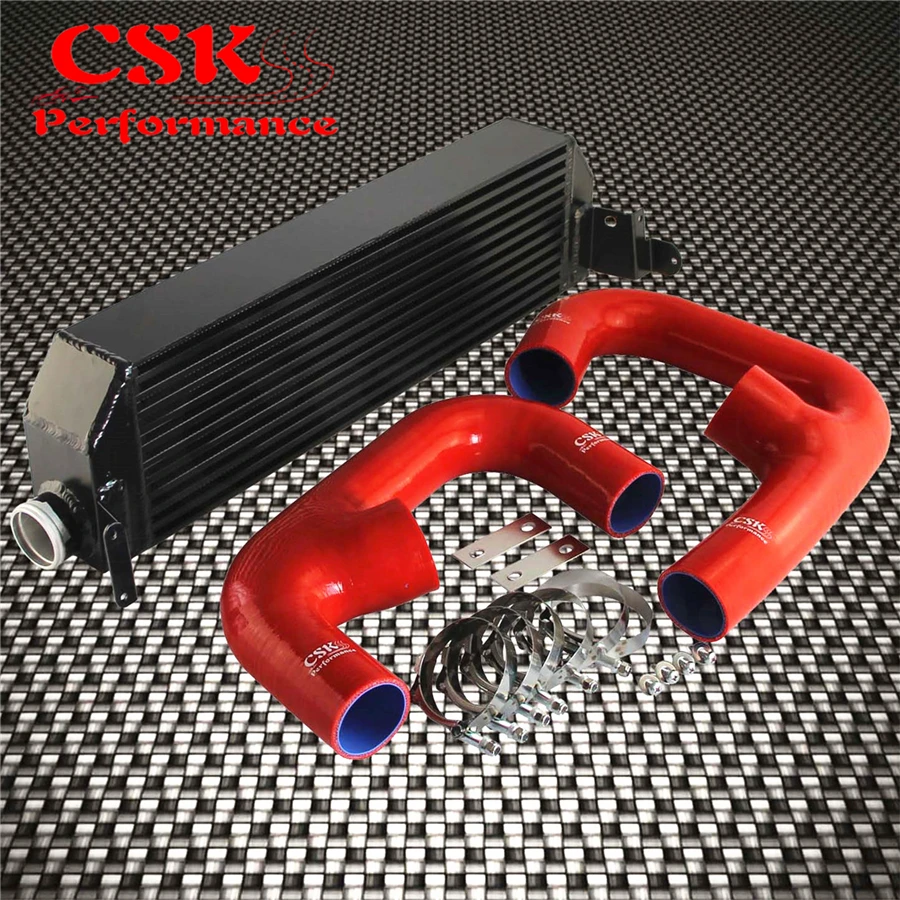 Обновленный FMIC двойной интеркулер черный + черный/синий/красный шланг набор