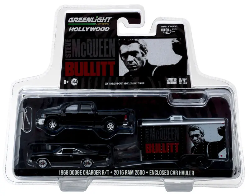 Зеленый светильник 1: 64 Steve McQueen Bullitt- Ram2500 бутик сплава игрушки для детей Детские игрушки модель оригинальная коробка