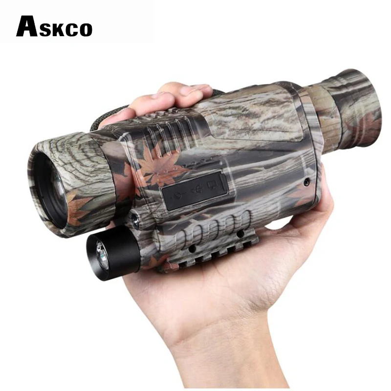 Camouflage Askco 5X40 Цифровой Инфракрасный ночного видения очки Монокуляр 200 м Диапазон видео DVR издатели для охоты камеры устройства высокого качества - Color: Camouflage