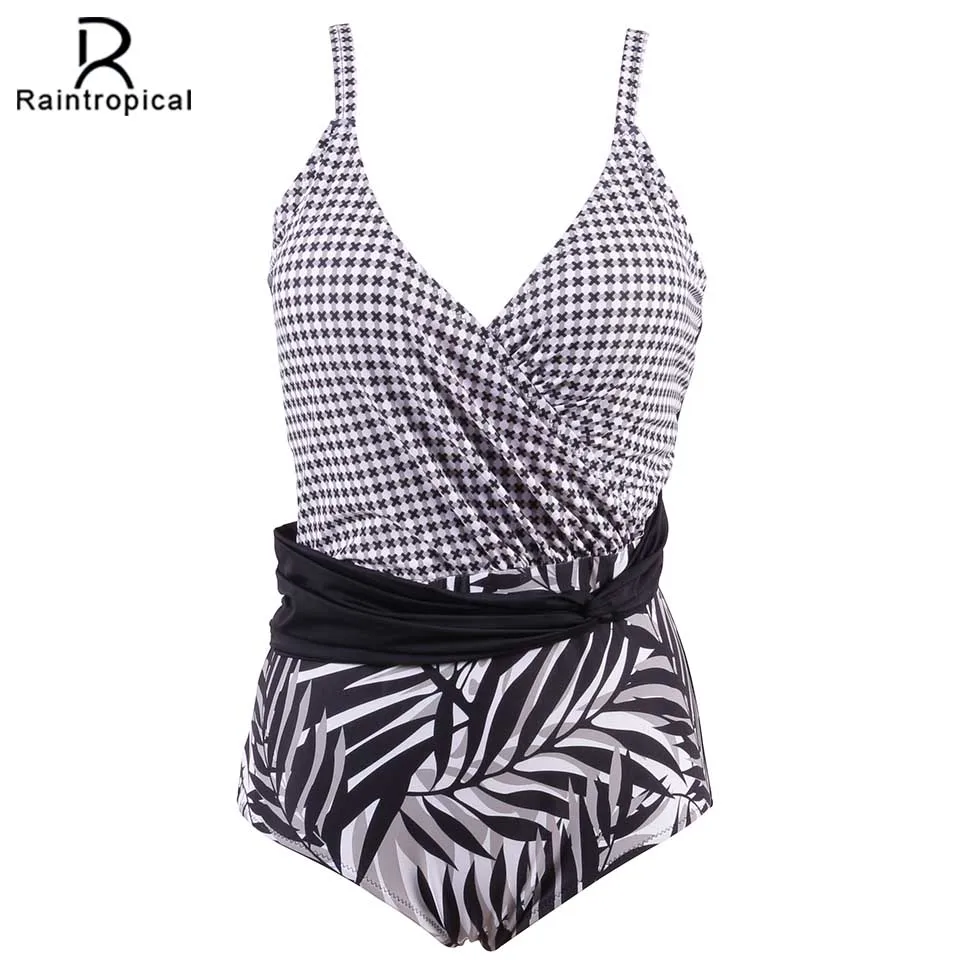 Raintropical 2019 New One Piece Swimsuit Women Vintage Bathing Suits Halter Top Plus Size Swimwear Sexy Monokini Beach Wear | Спорт и