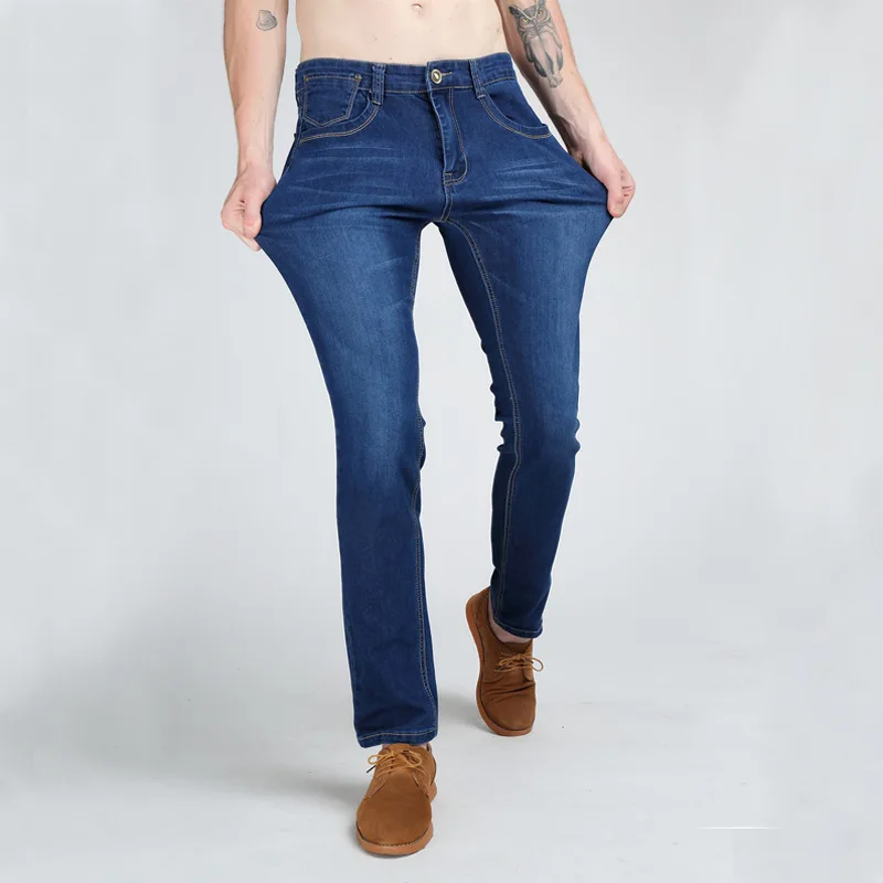 

Men's Stretch Jeans Fashion Slim Fit Men's Casual Denim Pants Color Dark Blue/Black/Grey Size 28-32 33 34 36 38