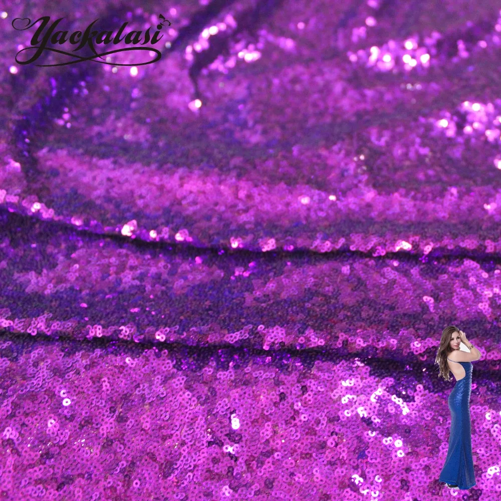 Кружевная ткань с блестками YACKALASI фиолетовая Лавандовая вышитая блестящая