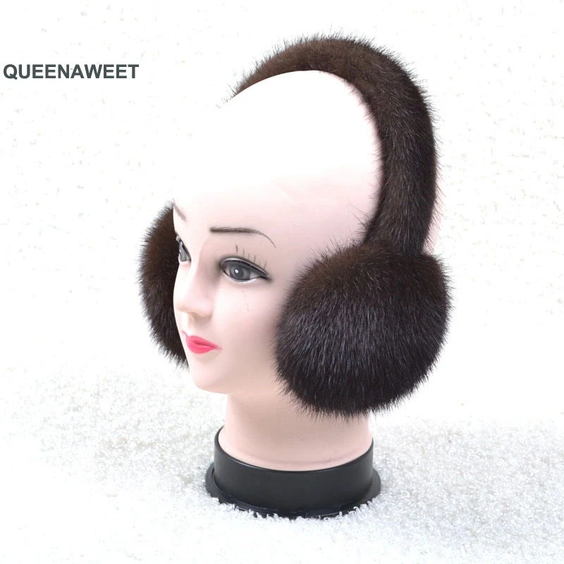 Женские плюшевые меховые наушники зимние теплые однотонные из натурального