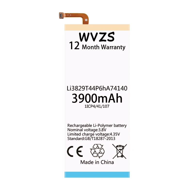 Wvzs 3900 мАч литий-полимерный аккумулятор Li3829T44P6hA74140 для zte Nubia Z7 Z9 NX508J NX510J NX511J Max Plus mini
