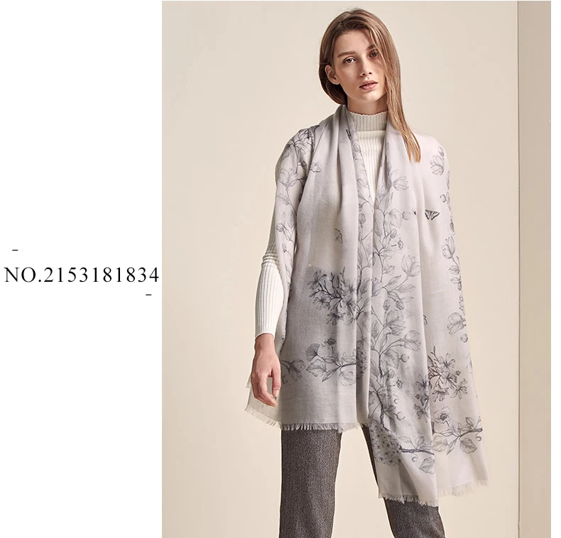 [BAOSHIDI]Winter cashmere Scarf women,lady elegant pashmina shawl, fashion tassel edge warm soft long scarf bandana