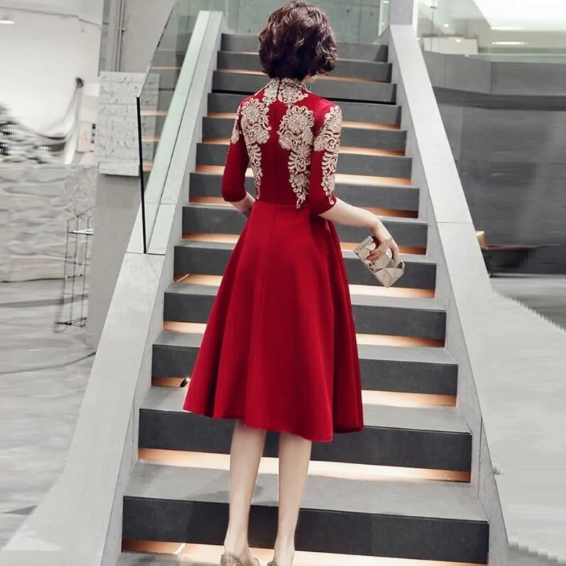 Свадебное платье для гостей с вышивкой элегантное выпускного бала Пышное Платье