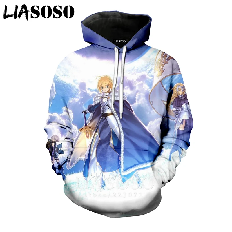 LIASOSO Зимний новый свитшот с 3D принтом для мужчин и женщин аниме Fate Grand Order