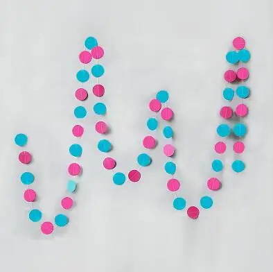Pink Blue 4 м креативная многоцветная Круглая Бумажная гирлянда баннеры розовый зеленый круглая форма баннеры для украшения свадебной вечеринки DIY домашний декор - Цвет: Pink Blue