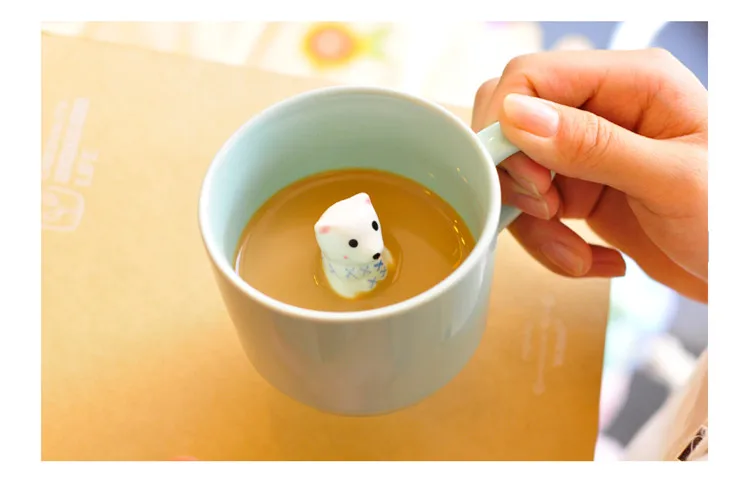 Креативные керамические 3D кружки с животными, милые Мультяшные кофейные кружки, чашки, маленькая емкость, чашка для чая, молока, чашки для домашнего офиса, посуда для напитков, хороший подарок