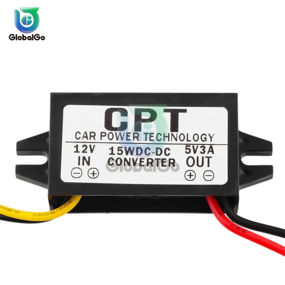 Dc dc 12 В до 5 3A 15 Вт Авто Водонепроницаемый источник питания двойной USB микро usb мини