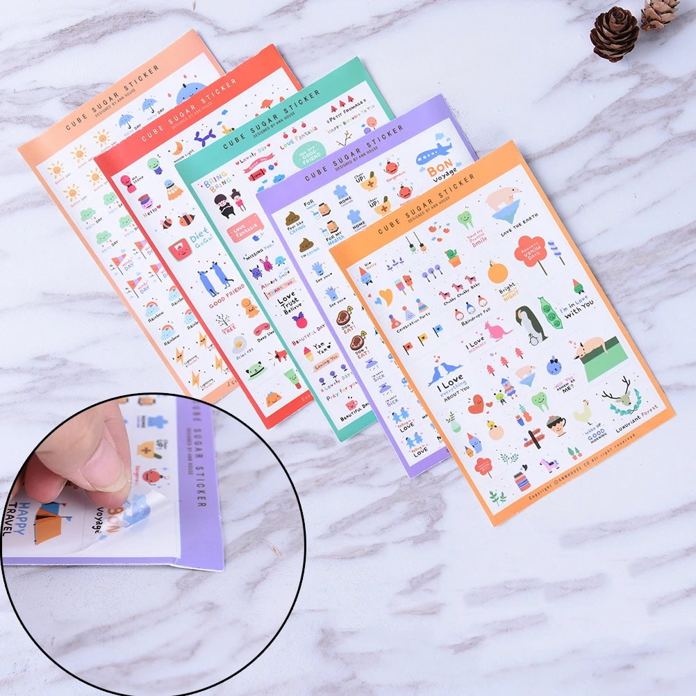 5 шт./компл. прозрачные корейские ПВХ наклейки в виде снежинок для скрапбукинга