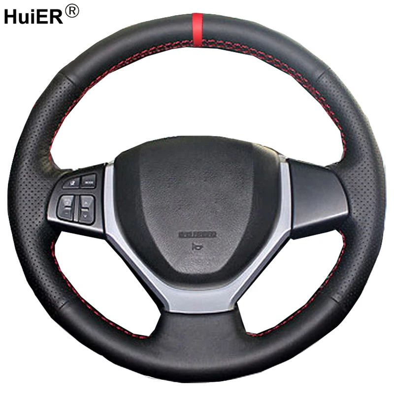 HuiER ручной швейный чехол рулевого колеса автомобиля Wrap Funda Volante для Suzuki Swift 2011 2017