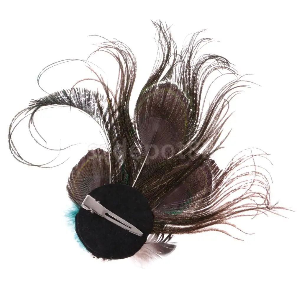 Винтажная заколка для волос с павлиньими перьями кристаллами |