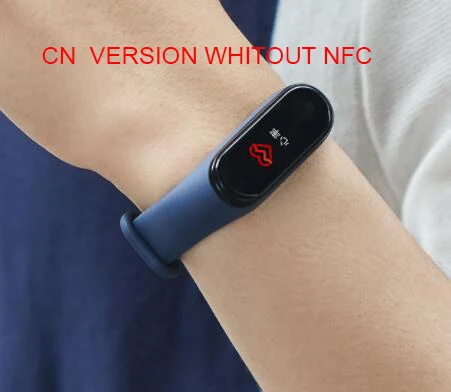 Синий Xiaomi mi-браслет 4 Smart mi Band 4, браслет, пульсометр, фитнес, 135 мА/ч, цветной экран, Bluetooth 5,0, трекер активности, 4 цвета - Цвет: Синий