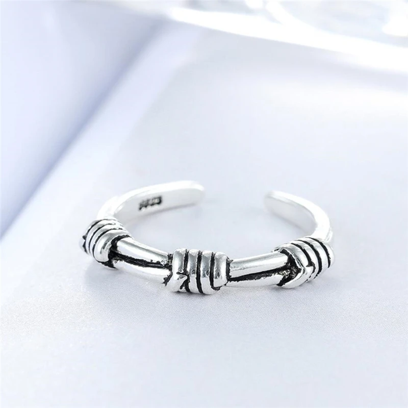 

Sole Memory Retro Knot Thai Silver Cute Sweet Literary Fashion 925 Sterling Silver Female Resizable Opening Rings SRI337
