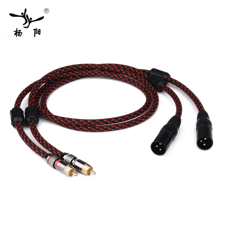 YYAUDIO L-4E6S HIFI аудио кабель 2 XLR папа RCA мужской качественные кабели 2XLR к 2RCA двойной