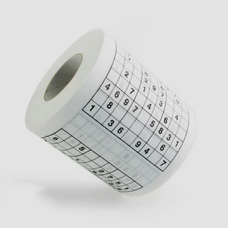 1 рулон древесной целлюлозы Материал Новинка Забавный номер Sudoku печатных WC для