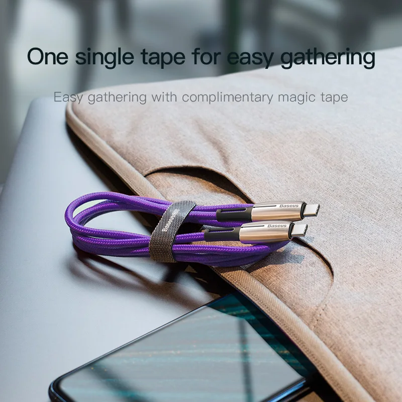 Baseus кабель usb type C к usb type C для Redmi Note 7 Pro Quick Charge 4,0 кабель USB type C для samsung S9 S10