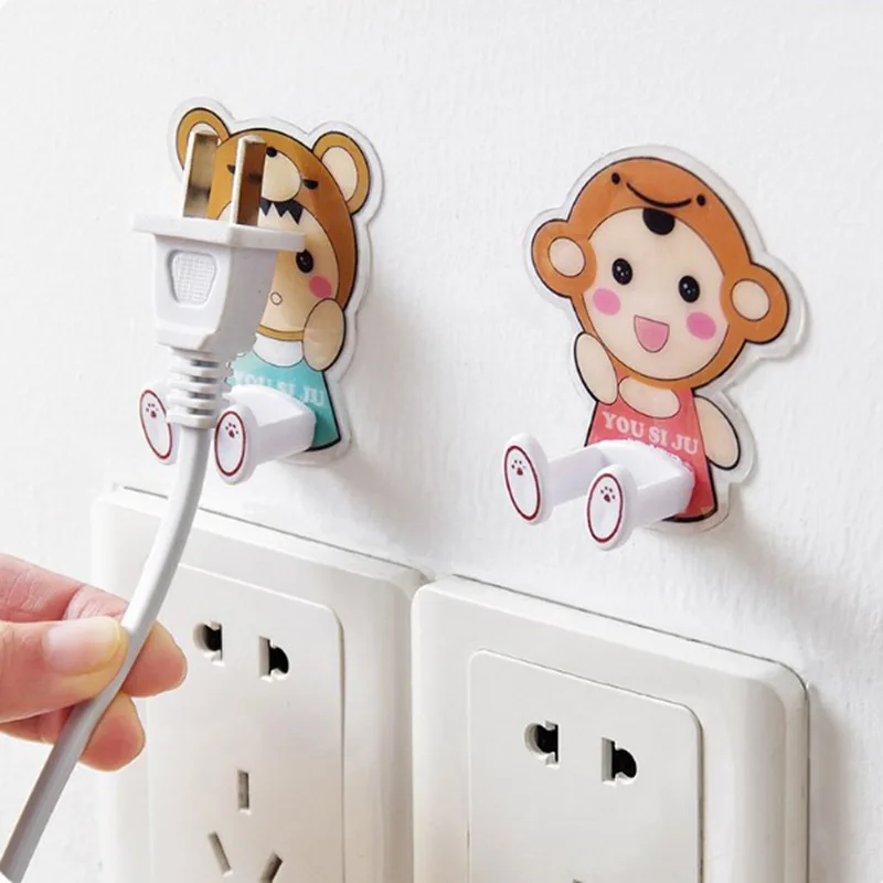 

Power Plug Wall Hook Socket Holder Wall Adhesive Hanger Socket Storage Wall Hook Cute Wall Mount Key Holder Hooks for Hanging
